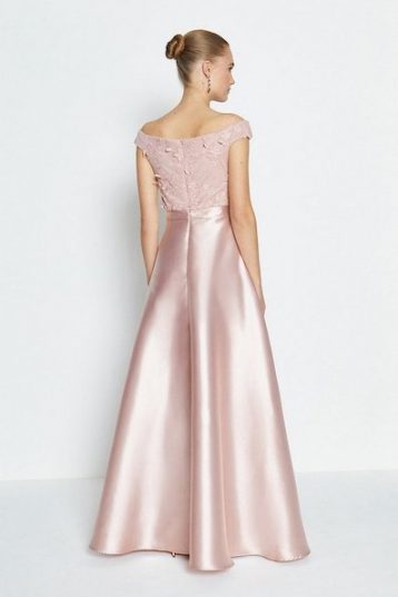 Coast 3D Embroidered Bodice Full Maxi Bridesmaid Dress, Blush/Light Pink - Image 2