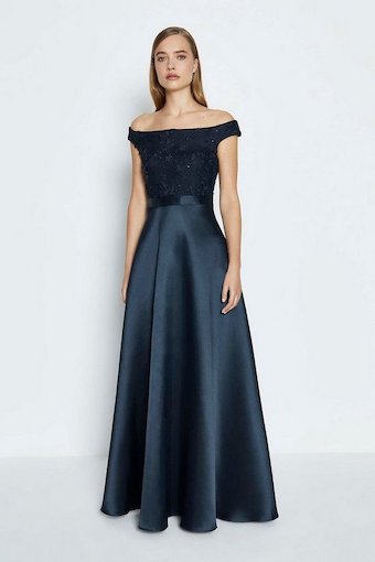 coast jade embroidered bodice dress navy