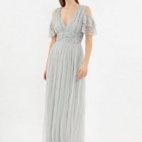 silver embellished maxi dress