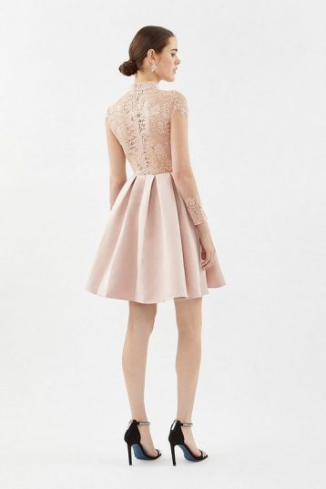 Coast Lace Bodice Fit And Flare Dress Blush Pale Pink