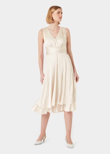 Hobbs Viola Midi Dress Light Blush