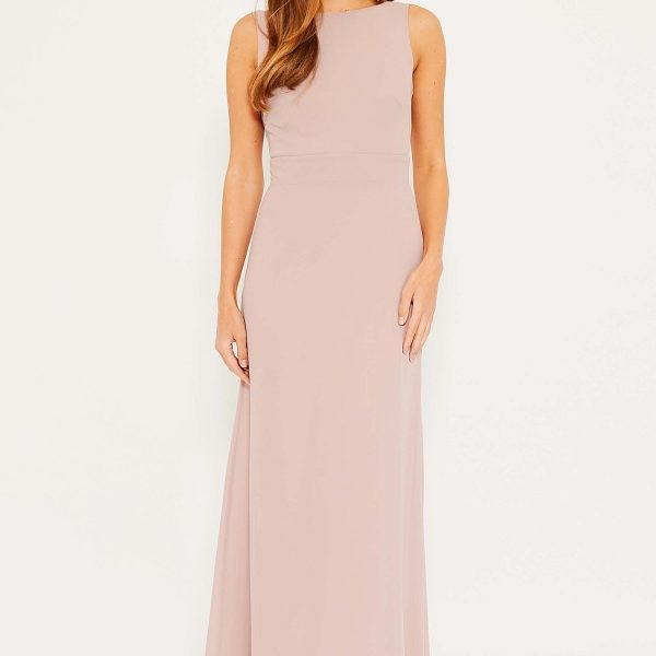 mauve maxi bridesmaid dress