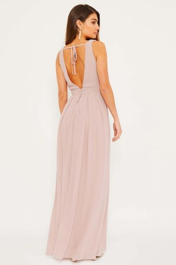 TFNC Kesha Pale Mauve Maxi Bridesmaid Dress, Pink - Image 2