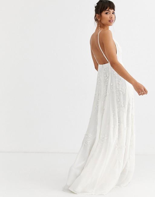 asos joni sequin cami wedding dress