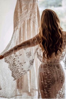 Bibiluxe AMARA lace boho wrap beach wedding dress