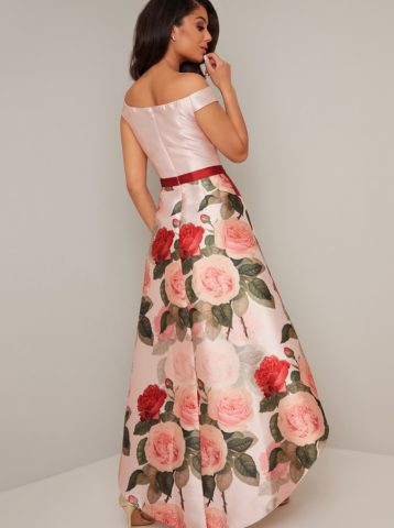 Chi Chi Ellania Floral High Low Dress Pink Blush Multi myonewedding