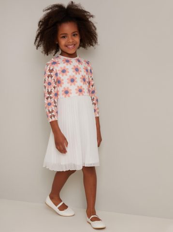 Chi Chi Girls Chloie Crochet Dress Pink White