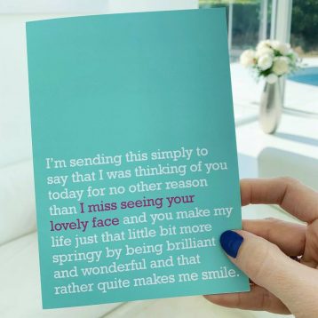 'I Miss Seeing Your Lovely Face' : Miss You Card