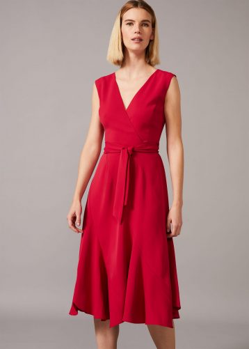 Phase Eight Elena Panelled Dres Red