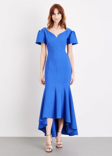 Phase Eight Maddi Bardot Maxi Dress, Cornflower Blue