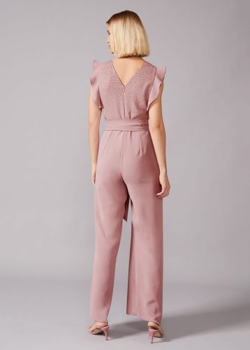 Phase Eight Victoriana Sparkle Jumpsuit Ballet Pink