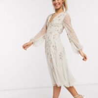 ASOS DESIGN Premium Fuller Bust lace and pleat bardot maxi dress