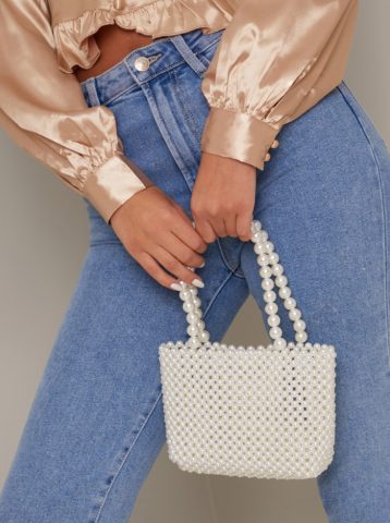 Chi Chi Bella Bag Faux Pearls White