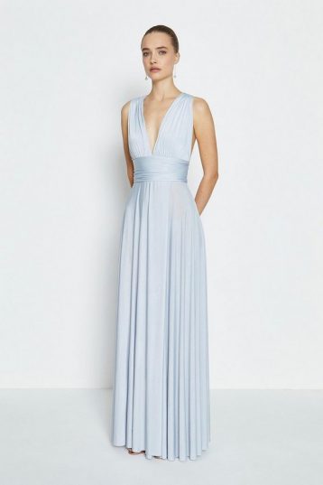 Coast Multiway Jersey Maxi Bridesmaid Dress Light Blue