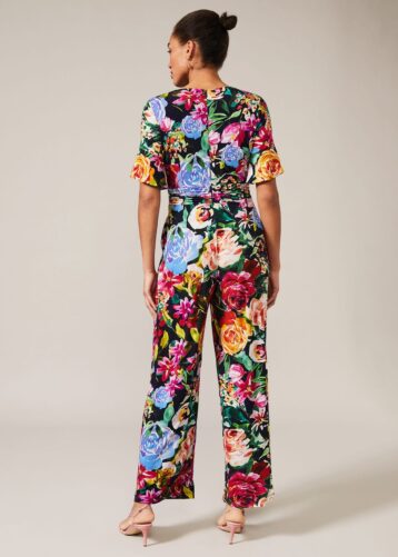 Phase Eight Ambree Floral Jumpsuit, Multi/Black - Image 2