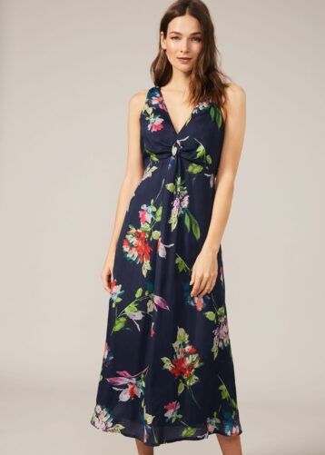 Phase Eight Floral Maxi Dress Navy Multi