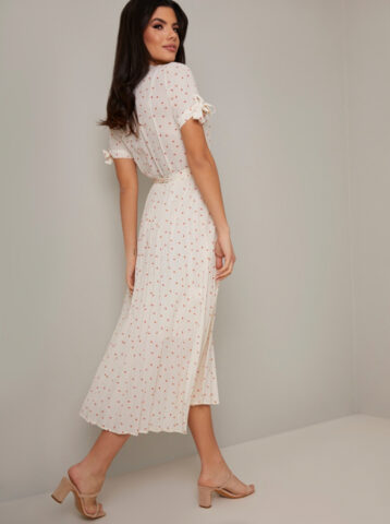 Chi Chi Vickie spot Print Dress White