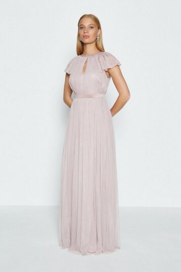 Coast Keyhole Front Tulle Maxi Light Pink Blush