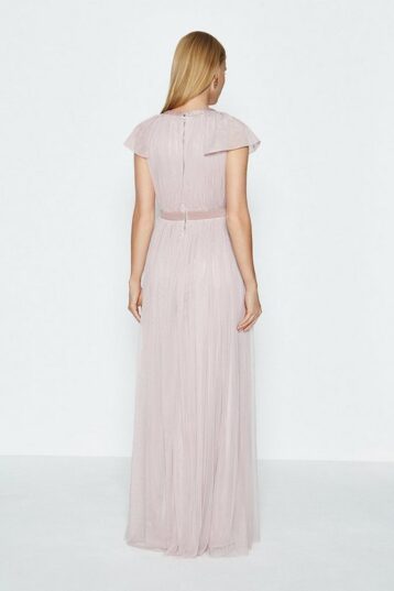 Coast Keyhole Front Tulle Maxi Light Pink Blush