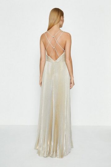 Coast Strap Detail Maxi Dress, Gold - Image 2