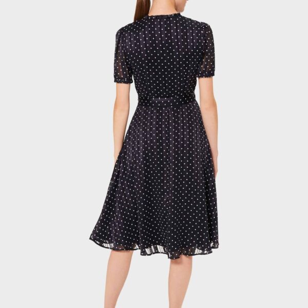 navy spot shirt dress