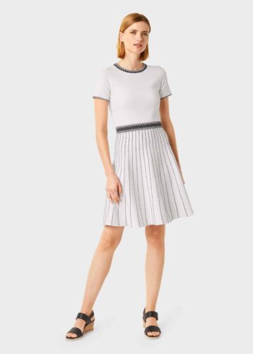 Hobbs Milly Knitted Dress Ivory Black