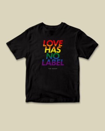 Lovetee Love Has No Label Cotton Charity T shirt, Black