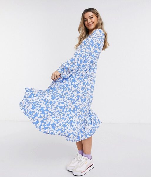 pieces floral maxi dress