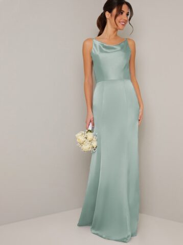 Chi Chi Juliana Cowl Slip Bridesmaid Dress Green