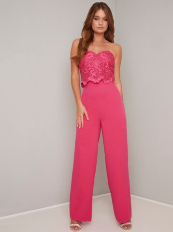 Chi Chi Otay Lace Jumpsuit Pink