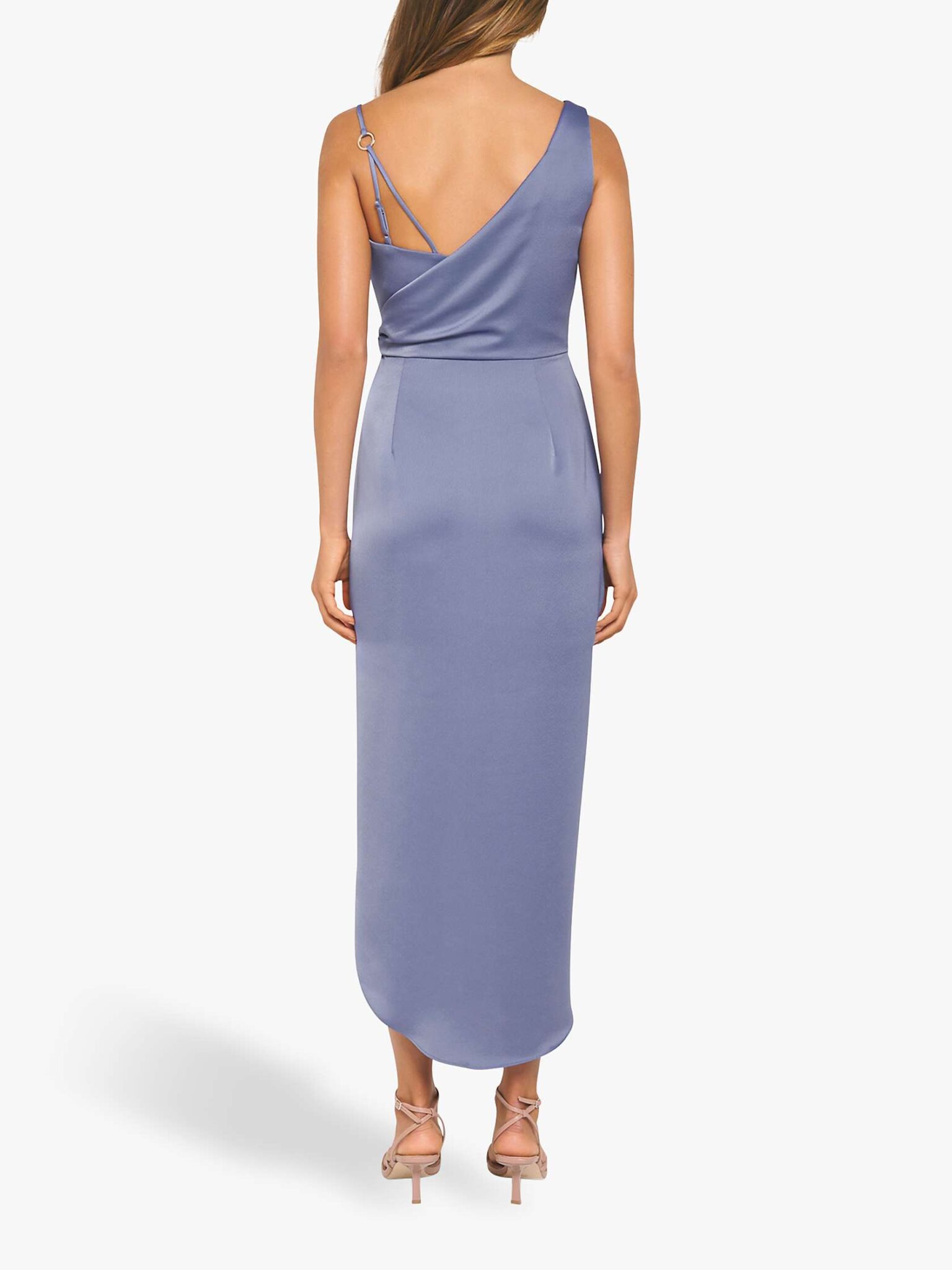 Forever New Hallie Draped Satin Midi Dress, Blue Charisma ...