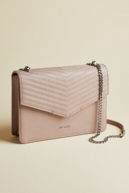 Ted Baker BECKEEY Leather quilted envelope cross body bag Blush Dusty Pink