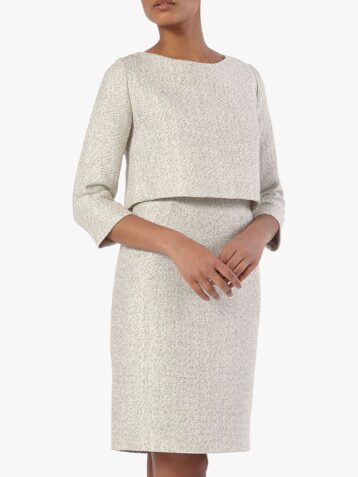 The Fold Northcote Tweed Dress White