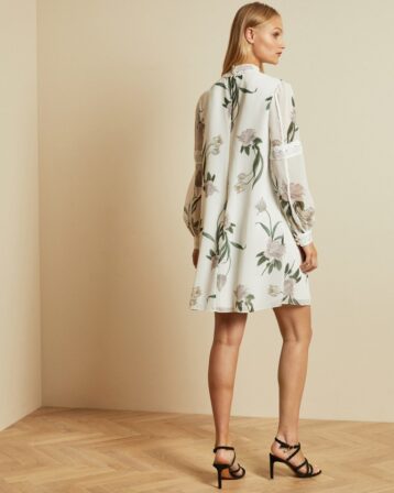 Ted Baker LEYORA Elderflower print smock dress White Green