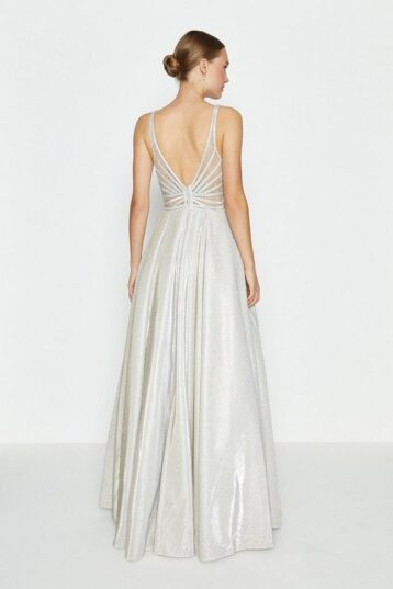 Coast Hotfix Back Maxi Dress Silver