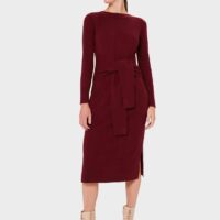 Hobbs Cashmere Teagan Knitted Dress Red