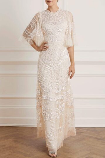 Needle & Thread Anais Sequin Maxi Gown Ivory