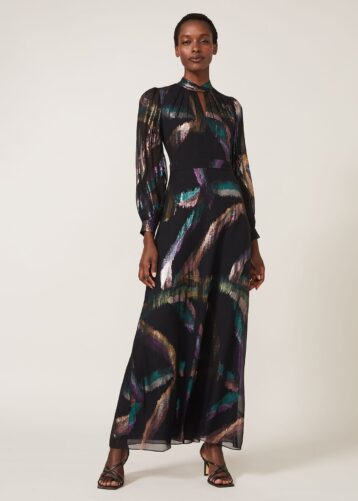 Phase Eight Kaylani Silk Jacquard Dress Black Multi