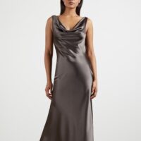 kinseyy cowl neck midi slip dress