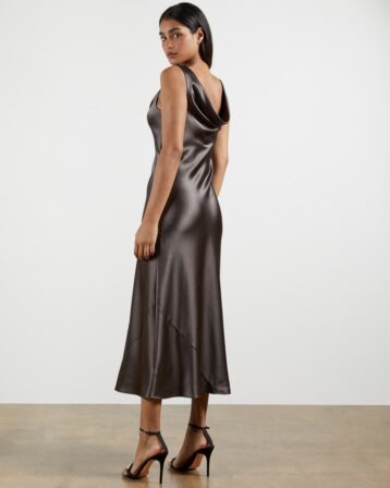 kinseyy cowl neck midi slip dress