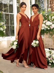 Chi Chi Seren Bridesmaid Maxi Dress, Dark Orange - myonewedding.co.uk