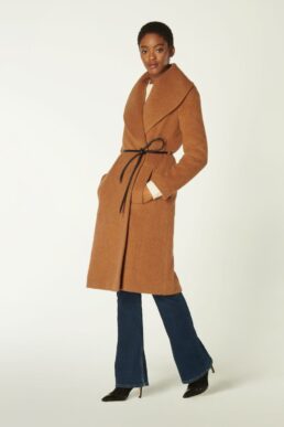 L.K.Bennett Manon Camel Wool-Blend Shawl Collar Coat