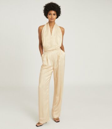 Cream and best sale gold jumpsuit