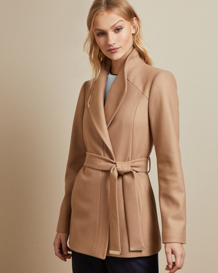 DRYTAA Short belted wool wrap coat £289 £167