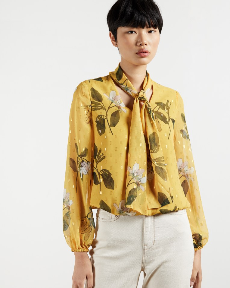 Daniica Savanna printed tie neck blouse, £119 > now £83