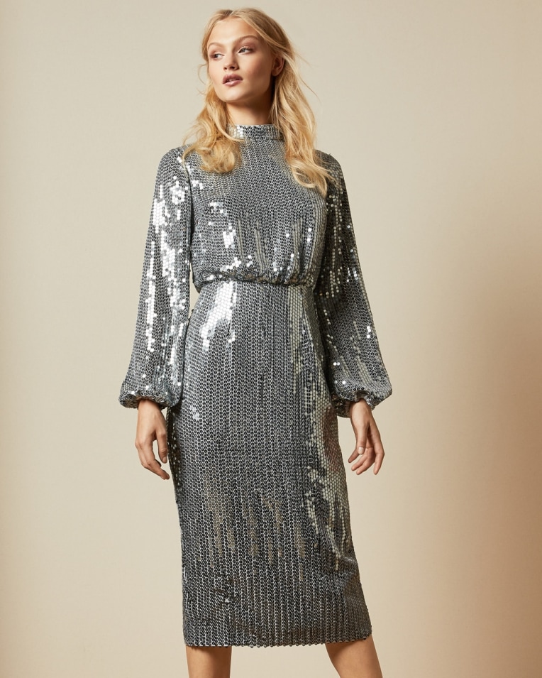 Ophllia Long sleeved sequin mini dress