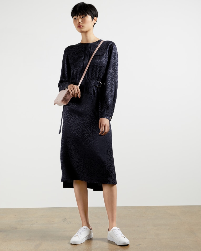 KINZLEY Animal jacquard midi dress