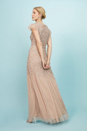 Light pink hotsell beaded dress