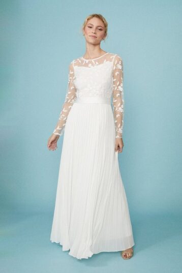 Coast Embroidered Long Sleeve Maxi Dress Ivory