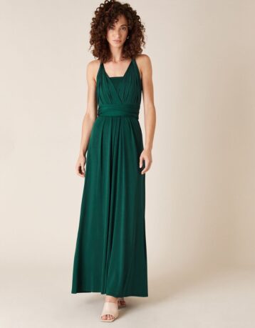 Monsoon Tallulah Multi Tie Bridesmaid Maxi Dress Green